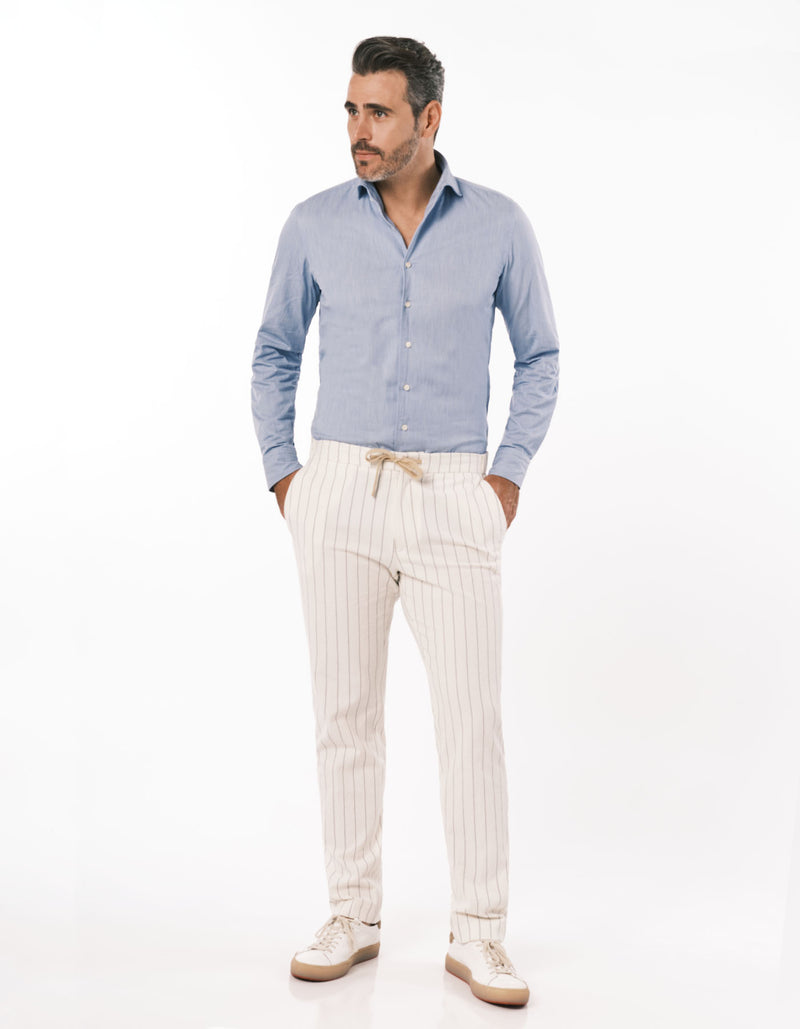 PIN STRIPE STRETCH SEERSUCKER PANTS