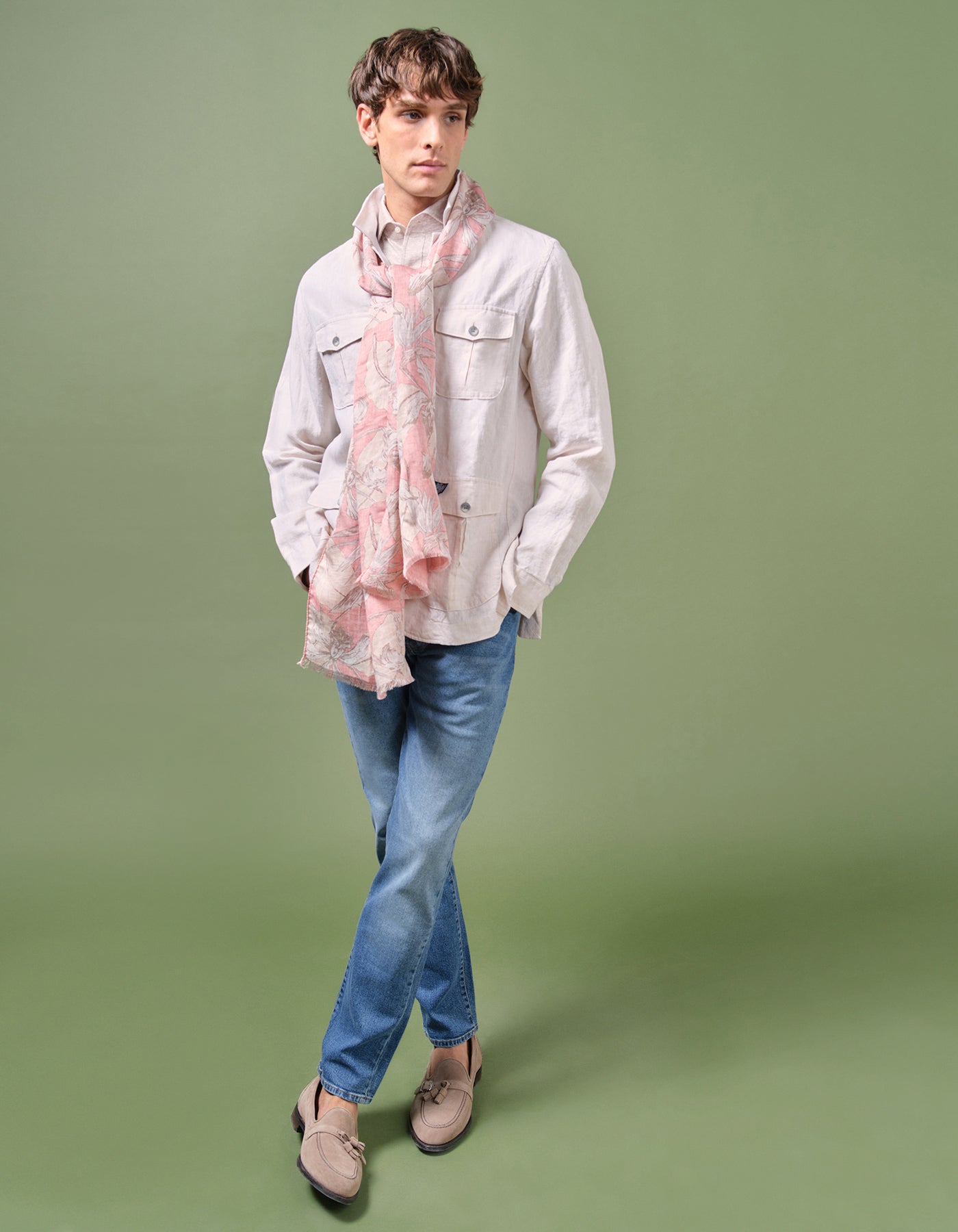 Tropical Linen Silk Scarf