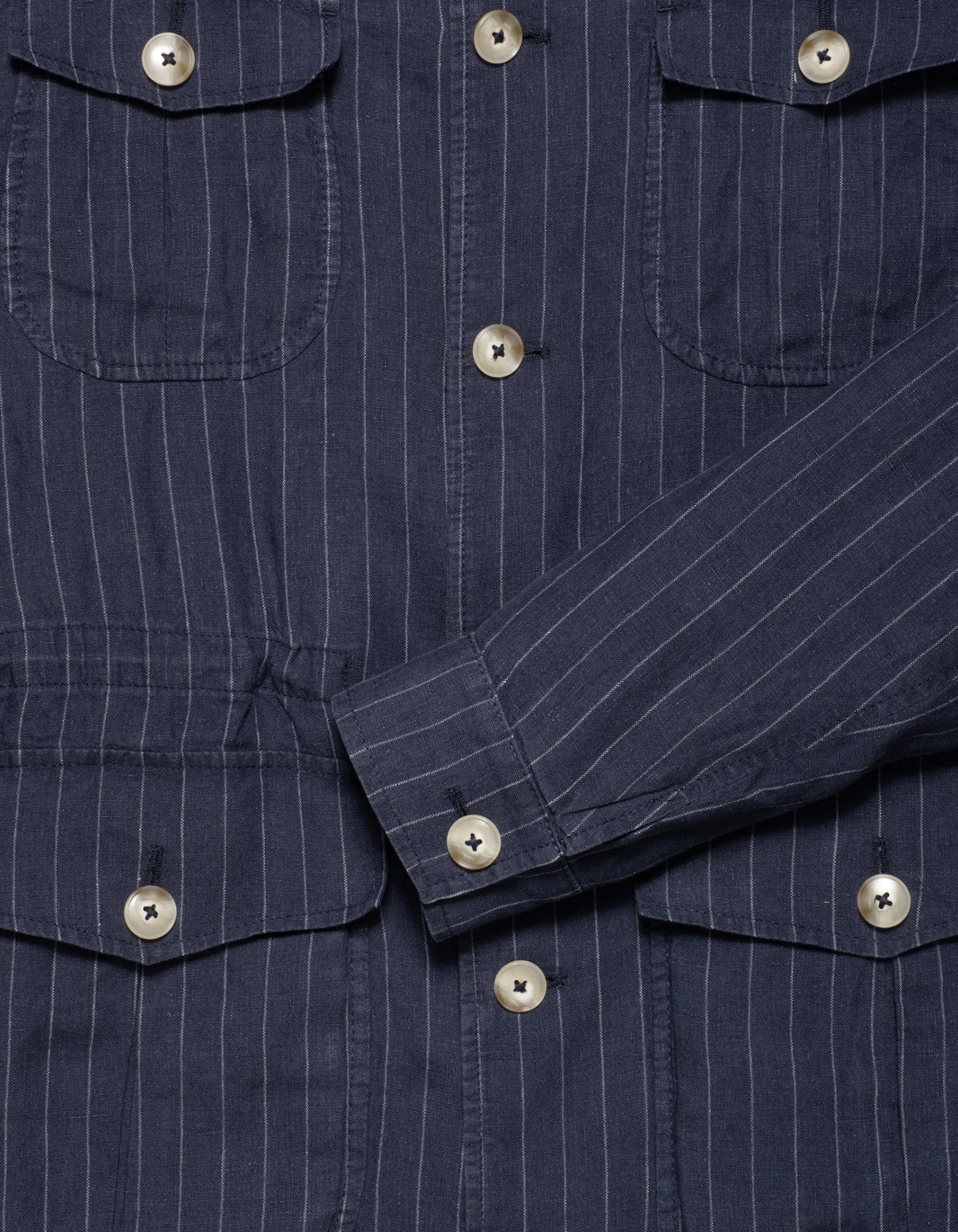 Linen Stripe Safari Jacket