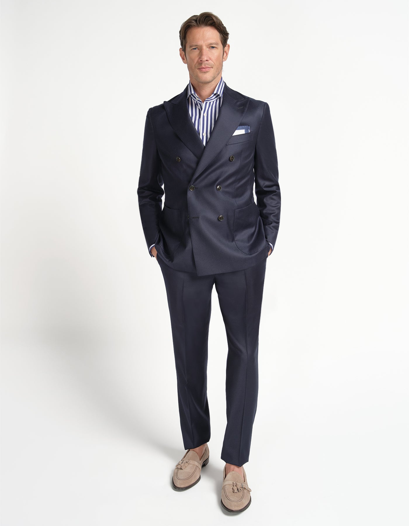 Double Breasted Blazer & Side-Tab Pants