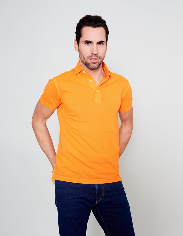 ORANGE SUPIMA COTTON POLO