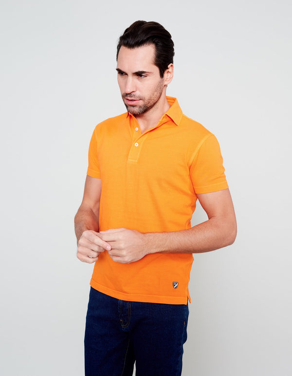 ORANGE SUPIMA COTTON POLO