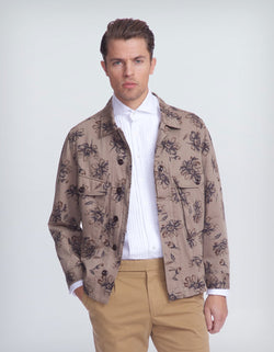 CANOPY FLORAL PRINT MILITARY COTTON JACKET