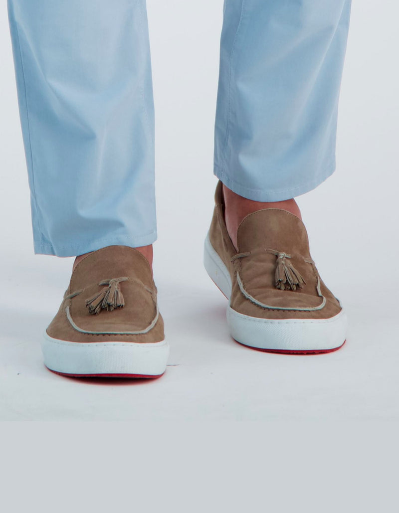 SUEDE SLIP ON SNEAKERS WITH TASSELS