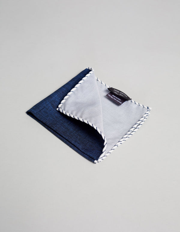 SILK COTTON JERSEY PRINTED HEATHER POCKET SQUARE