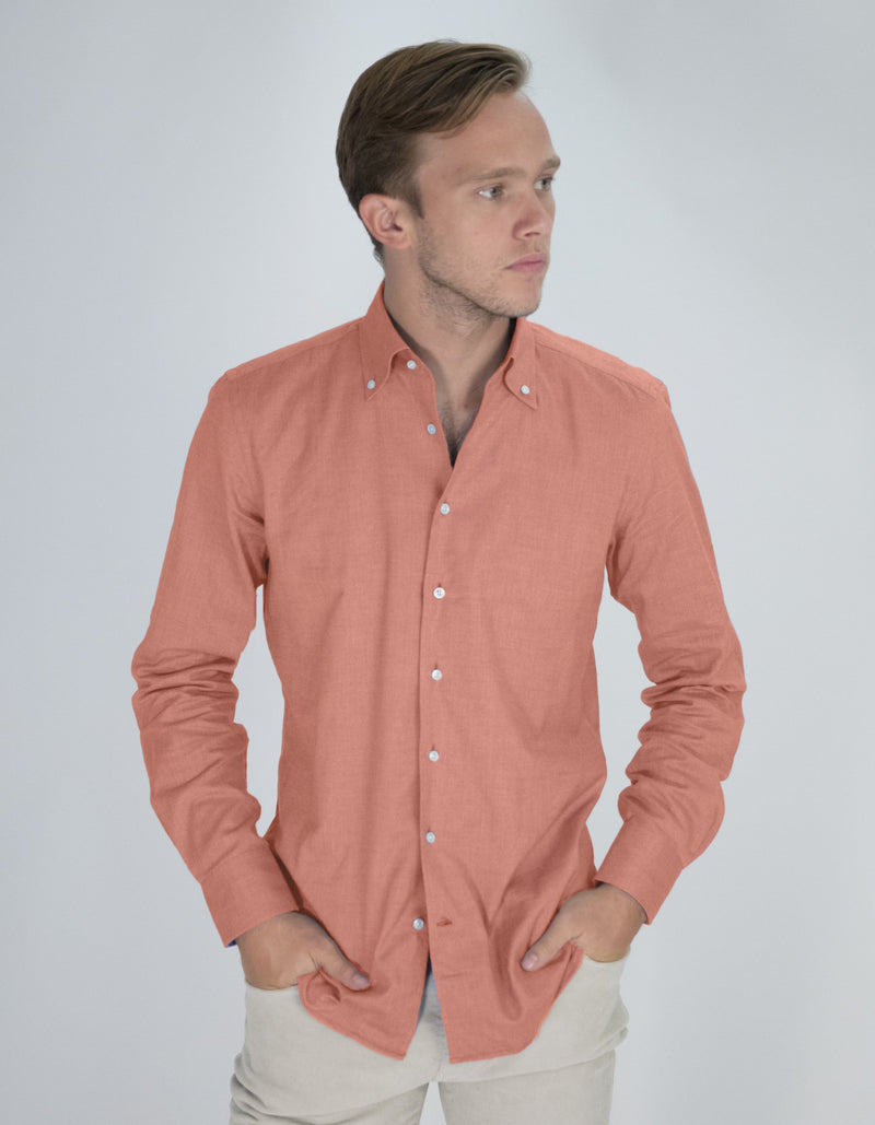 LIGHTWEIGHT FLANNEL BUTTON DOWN COLLAR SHIRT