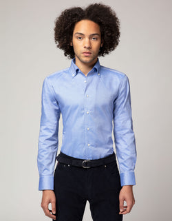 LUXURY PINPOINT OXFORD BUTTON DOWN COLLAR SHIRT