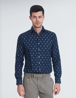 OXFORD FIL COUPE SPREAD COLLAR SHIRT