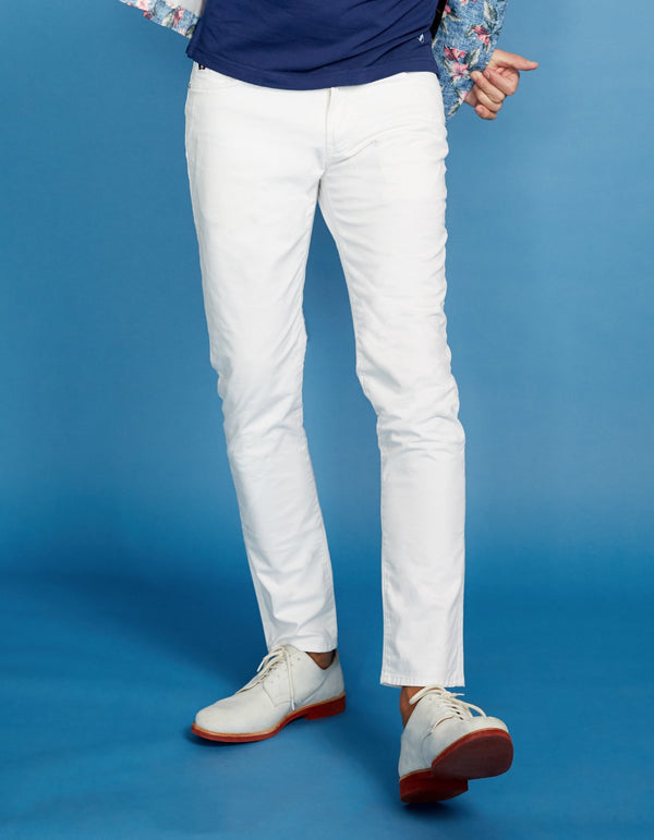 WHITE MILAN COTTON STRETCH PANTS