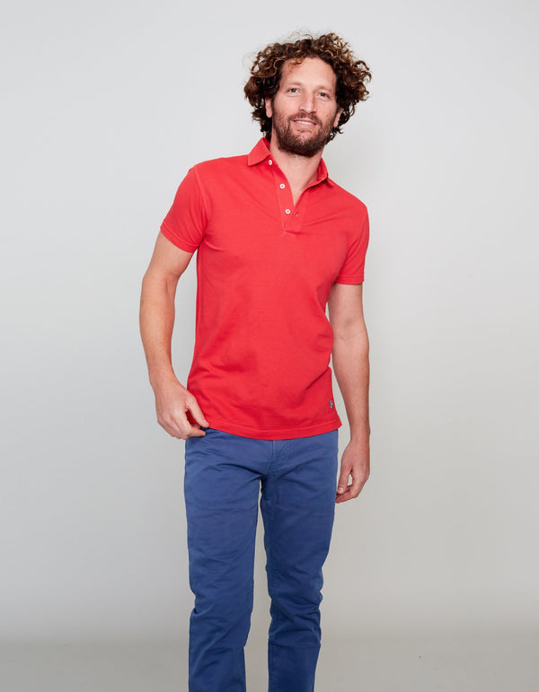 RED SUPIMA COTTON POLO