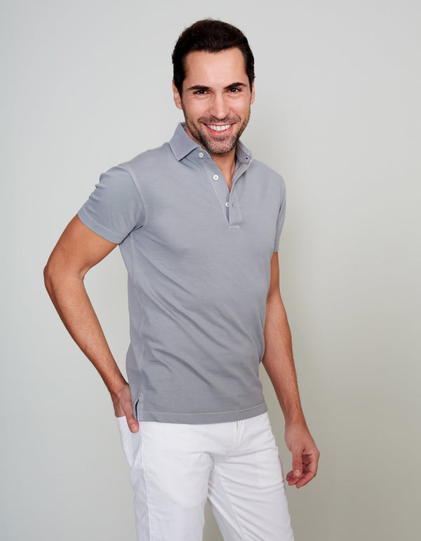 GREY SUPIMA COTTON POLO