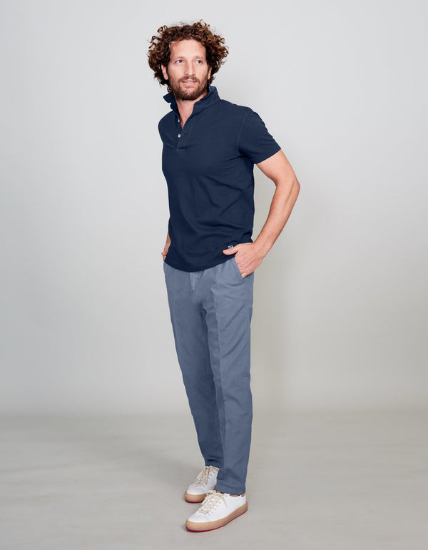 NAVY SUPIMA COTTON POLO