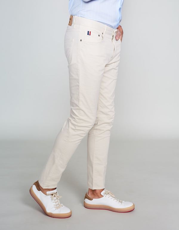 STONE COTTON STRETCH PANTS