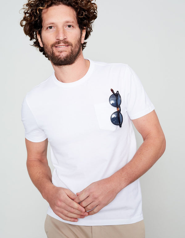 WHITE CHEST POCKET T-SHIRT