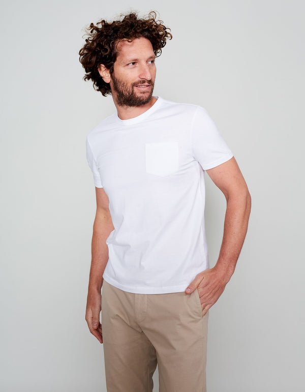 WHITE CHEST POCKET T-SHIRT